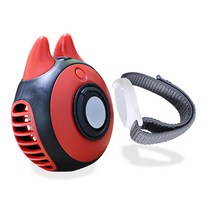 볼빨간토끼 USB 휴대용 손목 선풍기, 레드 + 블랙, SBF005