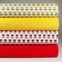 슈슈룸 튜율립 무지 패브릭 퀼트 홈패션 원단 4종 세트