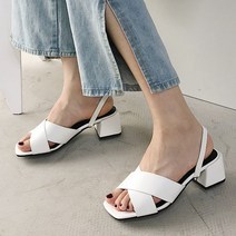 라블 여성용 와이드굽 X자 투웨이 샌들 5cm