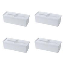 GUNU 주방 크로스 서랍 보관함 직사각, 화이트, 4개