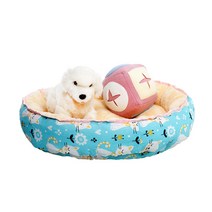 순잠 강아지 UFO 양면 사계절 쿠션, 블루