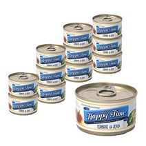 해피타임 강아지 간식캔 100g, 닭고기 + 새우 혼합맛, 12개
