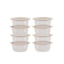 홈앤하우스 어스스팀쿡 대용량 전자레인지 용기 650ml, 아이보리, 8개