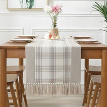 앤티스 북유럽 타탄체크 테이블러너, 그레이, 38 x 180 cm