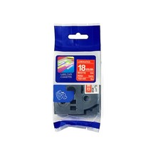 브라더 라벨카트리지 18mm TZe-445 호환, 바탕(빨강) + 글자(흰색)