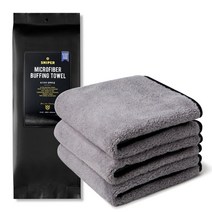 스나이퍼 세차 버핑타월 양면 그레이, 3개