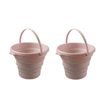 라별 다용도 차량용 접이물통 2p, 핑크, 5L