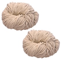 미소털실 마크라메 90합 뜨개실 2p, 02 베이지, 2개