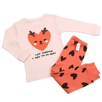 메이키즈 아동용 디어하트 오가닉 20수 후라이스 내의 상하세트