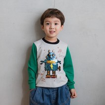 라라아망 남아용 우주로봇 맨투맨