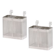 심플키친 스텐 펀칭 사각 수저통 2p