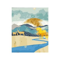 북유럽풍 미니멀 풍경화 그리기 DIY, 가을 노루 A16