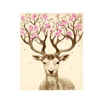 행운 동물 그림 그리기 DIY, 꽃사슴