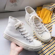 더플로우컴퍼니 하얀 눈송이 색감 깔끔 무지 컨버스 하이