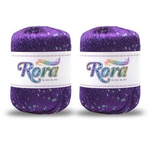 미소털실 로라 스팽글 뜨개실 55g 2p, 6016 다크퍼플