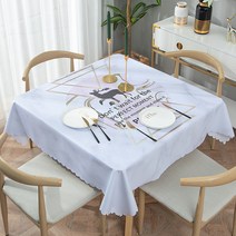 알럽홈 주방 패브릭 정사각 식탁보, Type7, 100 x 100 cm