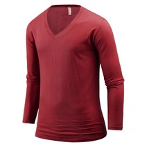 다꾸앙 남성용 컬러본색 긴팔 브이넥 티셔츠 A03M15 tl0057