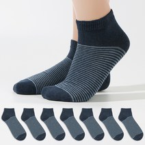 삭스팝 남성용 모노 스트라이프 발목 양말 8켤레