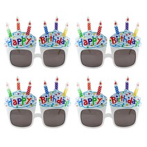 파티팡 생일 컵케익안경, 화이트, 4개