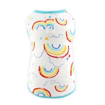 도그아이 강아지 레인보우 티셔츠, 블루