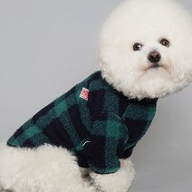 바이담수미 강아지 겨울 소프트체크 후리스, 그린