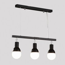 샛별하우스 브런치 3등 파이프 펜던트조명, 블랙