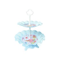 마켓감성 파티장식 플레이팅 트레이 2단, 블루, 1개