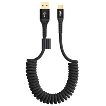 UM2 A to C 고속 충전 스프링 케이블 UMCA-SAC15W, 블랙, 1개, 1.2m