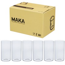 MAKA 심플 내열 유리컵 370ml C02, 6개
