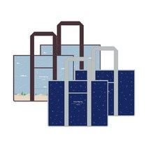 아이비스 타포린 쇼핑백 SP11330 2종 x 2p, 블루(사막) + 네이비(우주)