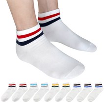 투투삭스 남성용 컬러 투라인 단목 양말 10켤레