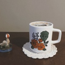 빈티지 일러스트 머그잔 350ml, 맨앤로즈, 2개