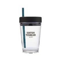 에이비라이프 친환경 에스텐 텀블러 + 실리콘 빨대 세트, 012 블랙그린, 350ml