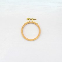 더스타일 원목 원형 십자수틀 7.5cm, 혼합색상, 1개