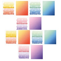 인디고 기본 숫자 스티커 3종 + 알파벳 스티커 3종 세트, 그린블루, 옐로우레드, 핑크퍼플, 1세트