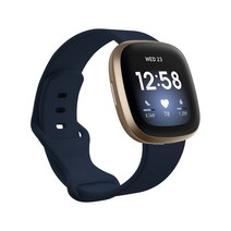 머큐리 핏빗 버사3 스마트워치 실리콘 밴드, 네이비, 1개