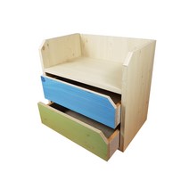 반디 원목 미니 서랍장 2단 블루 + 그린, 1개