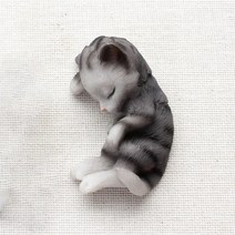 옆동네몰 낮잠 자는 아기고양이 냉장고 마그넷, 회색고양이2