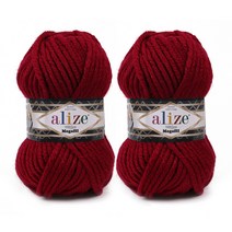 마마니트 슈퍼라나 메가필 털실 2p, 390 라즈베리, 55m