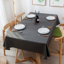 예뻐유 린넨 방수 식탁보 테이블보, 딥커피, 130 x 170 cm