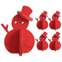 파티해 펠트 스탠딩 눈사람 10cm, 레드, 5개