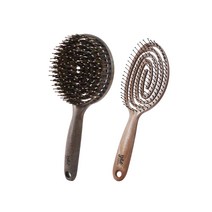 야오 헤어브러쉬 우드 리버스 서클보아 WRB + 라운드 WR, 1세트