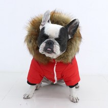 퍼피 굿스 반려동물 롱 패딩, 레드