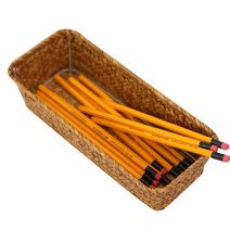 내일의공간 작은 직사각 라탄바구니 S 24 x 10 x 6 cm, 네츄럴, 1개