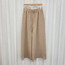 안다로미 여성용 소프트 밴딩 루즈 통 와이드 팬츠