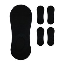 여성용 스포츠 이중 바닥 무지 페이크 삭스 5족, 블랙