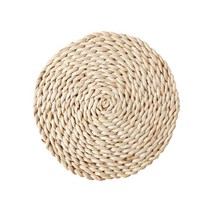 라탄 인테리어 필수템 밀짚 플레이스매트 냄비받침 컵받침 코스터 35cm, 베이지, 1개