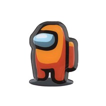어몽어스 디자인 입체 아크릴 스마트톡, 오렌지, 1개