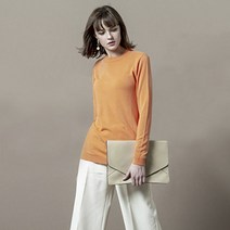 프리누아 여성용 루즈핏 라운드 넥 소프트 니트