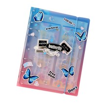 워너디스 6공 스티커 바인더 A5 + 양면 속지 40p 세트, 블루핑크, 1세트